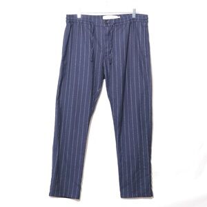 Topman Stretch Skinny Striped Elastic Waist Navy Blue Trousers SIZE 34*32